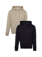 Threadbare Stone/Black Pull-Over Hoodies 2 Pack - Image 1 of 8