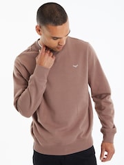 Threadbare Navy/ Taupe Crew Neck Sweatshirts 2 Packs - Image 2 of 3