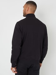 Threadbare Black Tipping Collar Quarter Zip Sweatshirt - Image 2 of 4