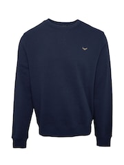 Marine/Grau/Khaki - Threadbare Crew Neck Sweatshirt - Bild 2 von 4