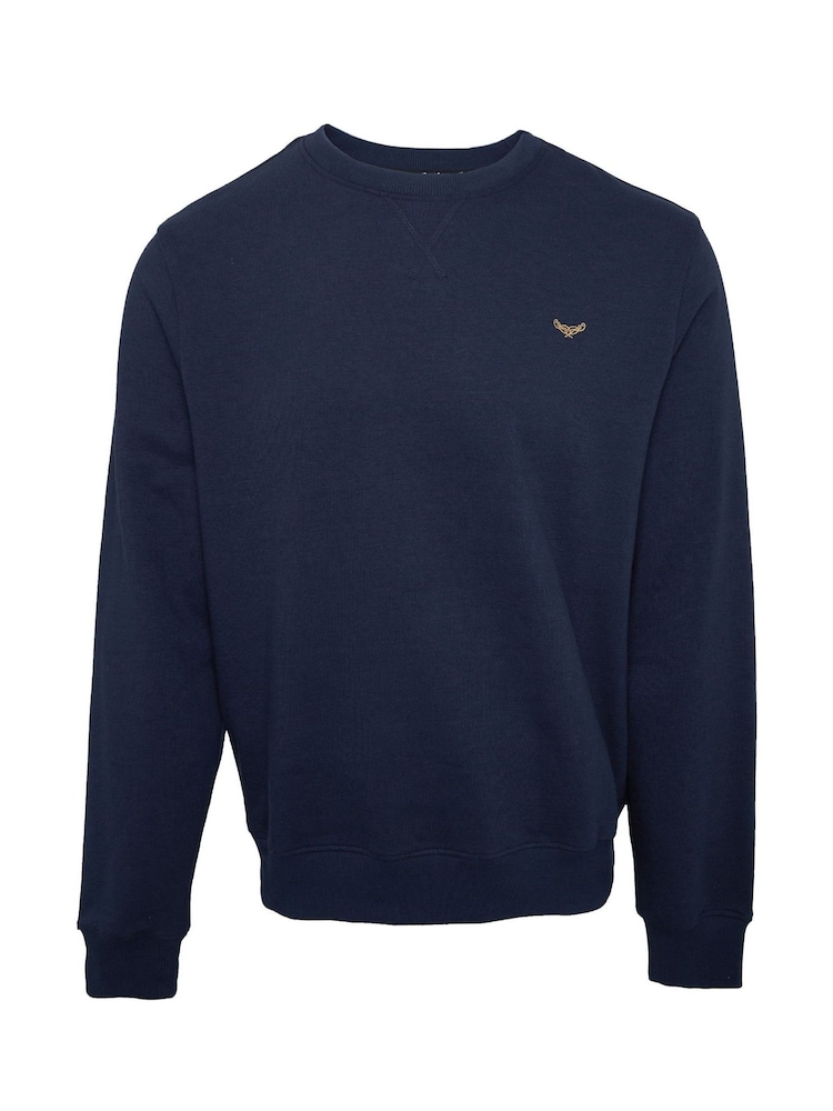 Marine/Grau/Khaki - Threadbare Crew Neck Sweatshirt - Bild 2 von 4