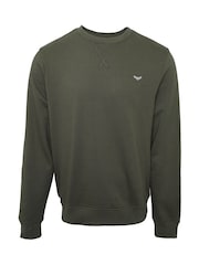 Marine/Grau/Khaki - Threadbare Crew Neck Sweatshirt - Bild 3 von 4