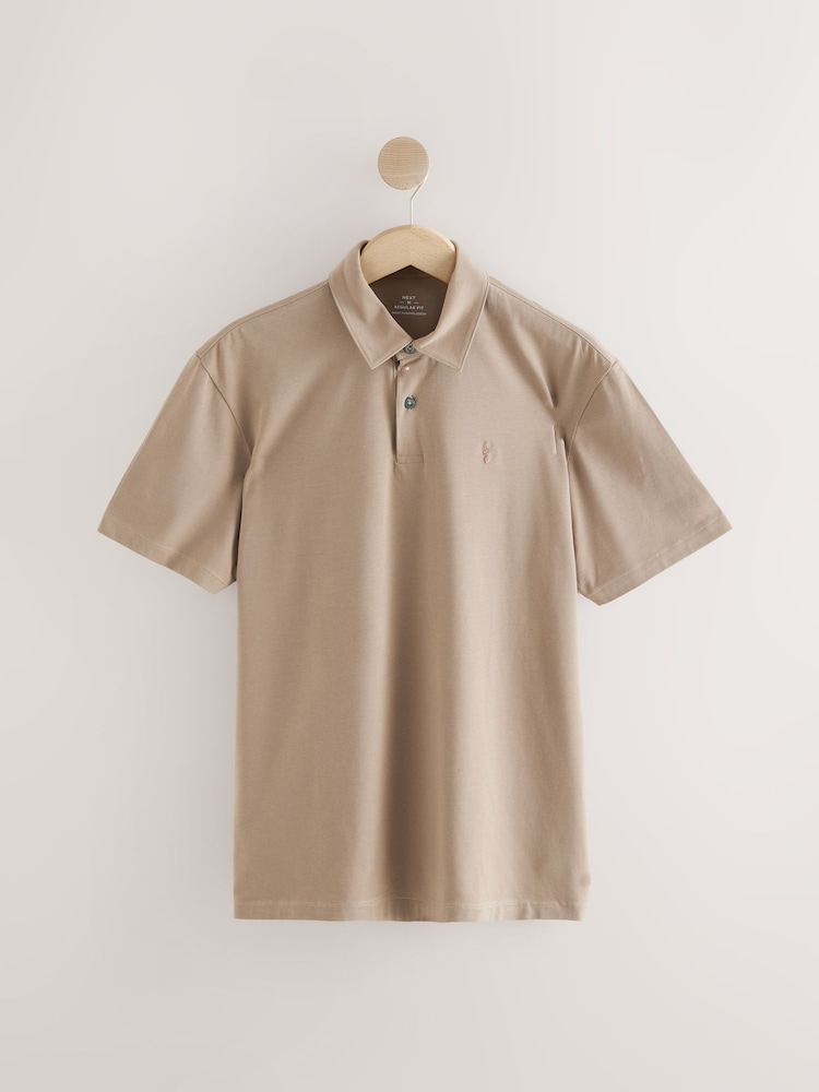 Blanc / Bleu / Neutre / Rose / Gris - Ajustement régulier - Polo en jersey Manches courtes 5 Pack - Image 12 of 15
