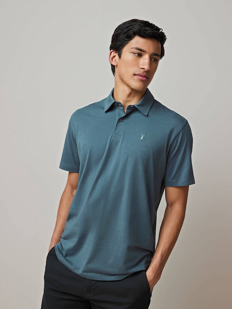 White / Blue / Neutral / Pink / Grey Regular Fit Short Sleeve Jersey Polo Shirts 5 Pack - Image 2 of 8