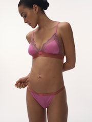 Love Stories Pink Lace Delicate Triangle Bralette - Image 1 of 4