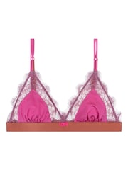Love Stories Pink Lace Delicate Triangle Bralette - Image 3 of 4