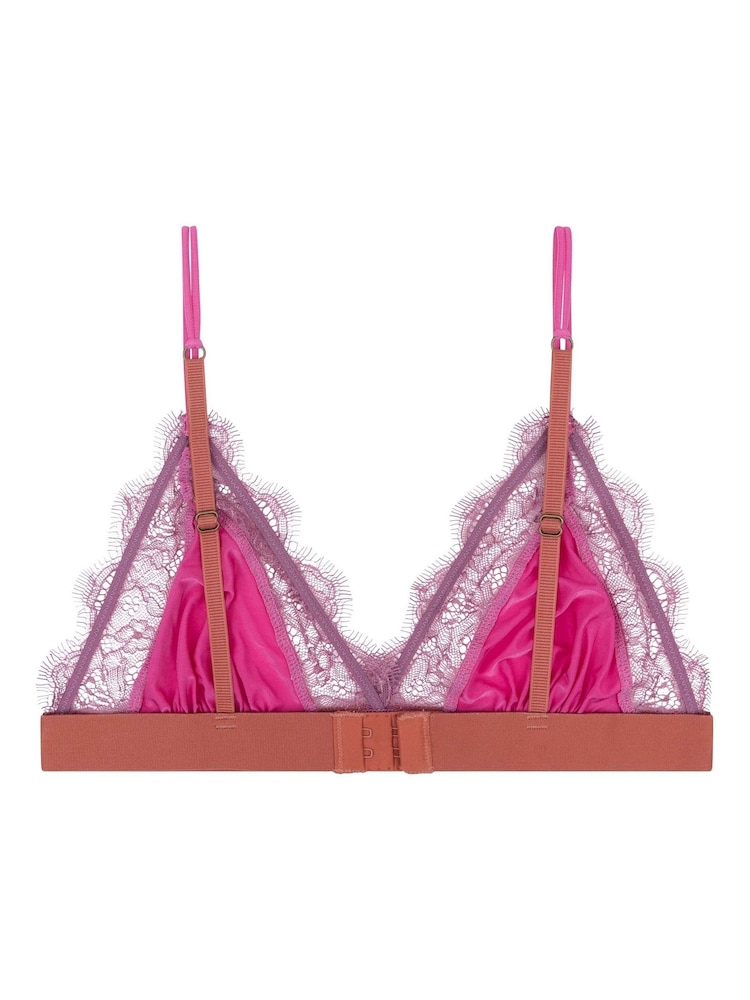 Love Stories Pink Lace Delicate Triangle Bralette - Image 4 of 4