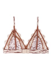 Love Stories Brown Lace Delicate Triangle Bralette - Image 3 of 3