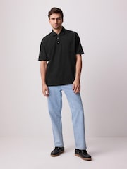Black Heavyweight Button Neck Polo Shirt - Image 2 of 10