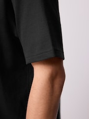 Black Heavyweight Button Neck Polo Shirt - Image 6 of 10