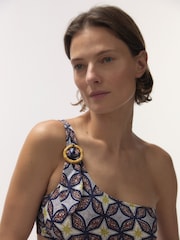 Love Stories Blue Kaia One Shoulder Bikini Top - Image 3 of 5