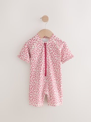 Pink Ditsy Frill Sleeve Sunsafe Swimsuit (3mths-10yrs) - Image 6 of 9