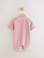 Pink Ditsy Frill Sleeve Sunsafe Swimsuit (3mths-10yrs) - Image 7 of 9