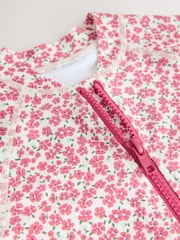 Pink Ditsy Frill Sleeve Sunsafe Swimsuit (3mths-10yrs) - Image 8 of 9