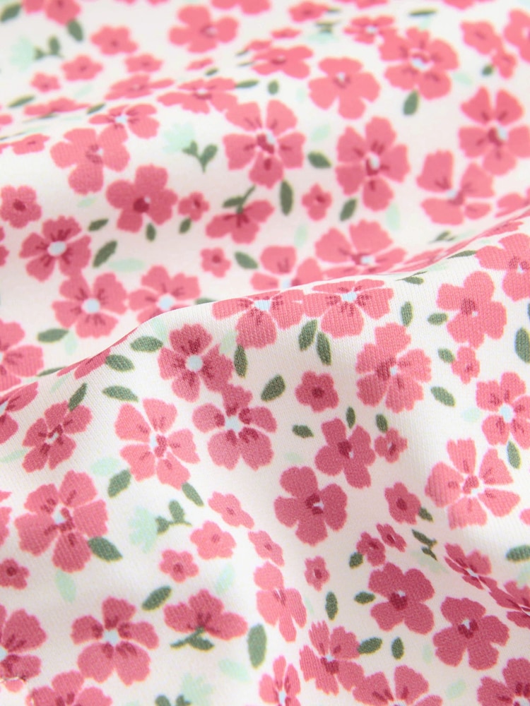 Pink Ditsy Frill Sleeve Sunsafe Swimsuit (3mths-10yrs) - Image 9 of 9