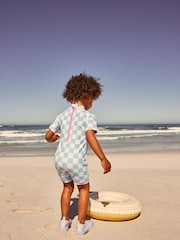 Blue Ice-Cream Zip Back Sunsafe Swimsuit (3mths-7yrs) - Image 2 of 8
