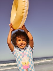 Blue Ice-Cream Zip Back Sunsafe Swimsuit (3mths-7yrs) - Image 3 of 8