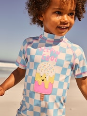 Blue Ice-Cream Zip Back Sunsafe Swimsuit (3mths-7yrs) - Image 4 of 8