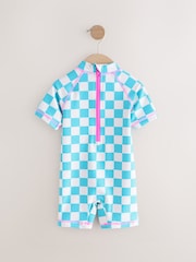 Blue Ice-Cream Zip Back Sunsafe Swimsuit (3mths-7yrs) - Image 6 of 8