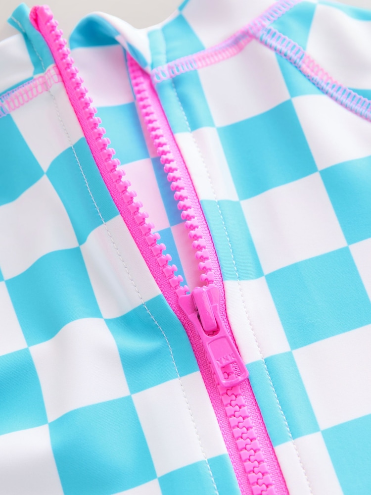Blue Ice-Cream Zip Back Sunsafe Swimsuit (3mths-7yrs) - Image 8 of 8