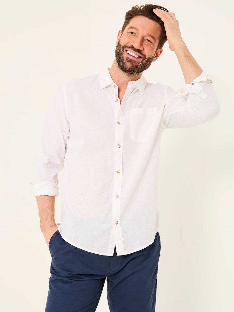 FatFace Bugle White Linen Cotton Shirt - Image 1 of 5