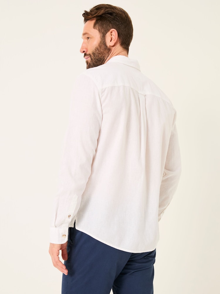 FatFace Bugle White Linen Cotton Shirt - Image 2 of 5