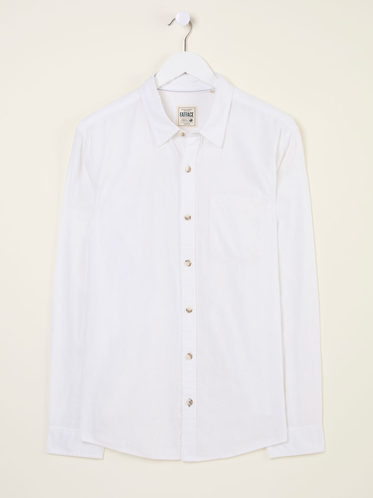 FatFace Bugle White Linen Cotton Shirt - Image 5 of 5