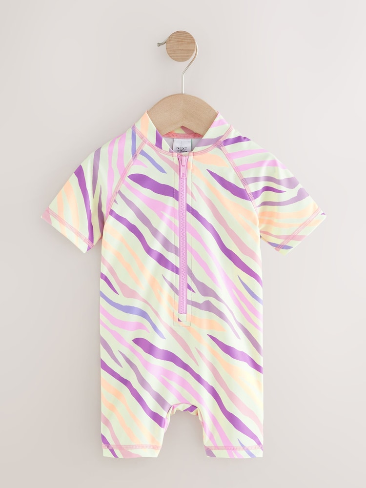 Pink/Purple Zebra Sunsafe Swimsuit (3mths-10yrs) - Image 5 of 8