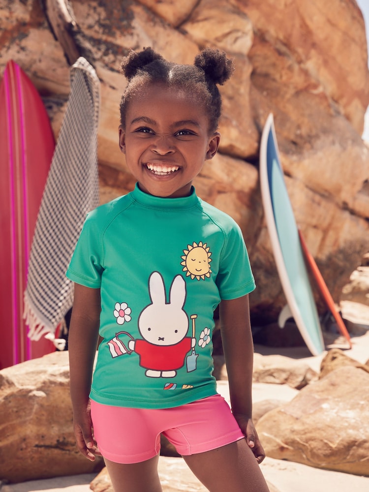 Green/Pink Miffy License Sunsafe Rash Vest Set (3mths-7yrs) - Image 1 of 7