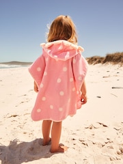 Pink Strawberry Towelling 100% Cotton Poncho (9mths-10yrs) - Image 3 of 8