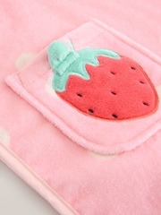 Pink Strawberry Towelling 100% Cotton Poncho (9mths-10yrs) - Image 8 of 8