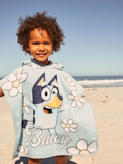 Blue Flower Print Bluey License Towelling Poncho (3-6yrs) - Image 2 of 7