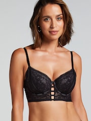 Hunkemöller Vera Padded Longline Underwired Black Bra - Image 1 of 4