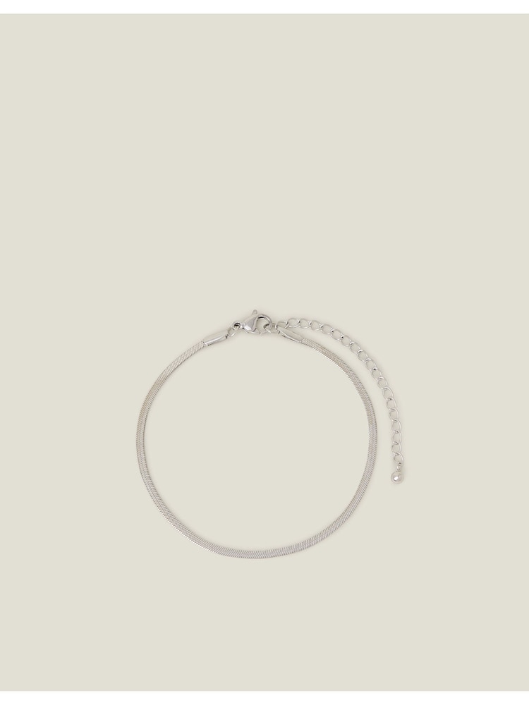Accessorize Silver Tone Platinum-Coated Stainless Steel Omega Bracelet - Image 1 of 3 Accessorize Silver Tone Platinum-Coated Stainless Steel Omega Bracelet - Image 1 of 3