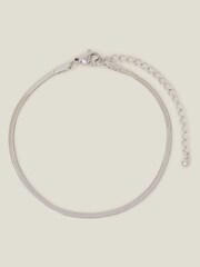 Accessorize Platinum-Coated Stainless Steel Omega Bracelet - Imagen 3 de 3