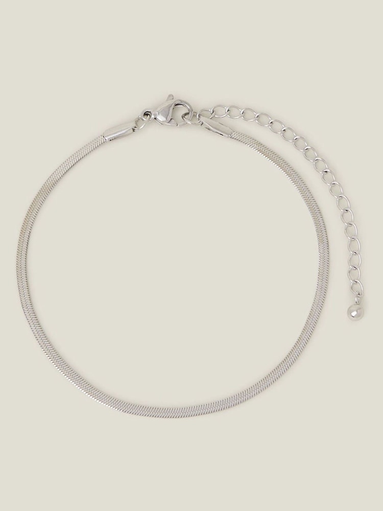Accessorize Platinum-Coated Stainless Steel Omega Bracelet - Imagen 3 de 3
