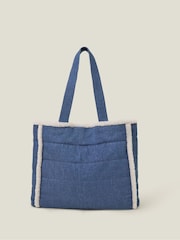 Accessorize Prešita (sintetična tkanina) borg denim Shopper Bag - Slika 1 iz 3