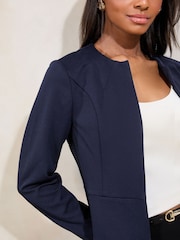Lipsy Navy Cropped Collarless Blazer - Image 2 of 4
