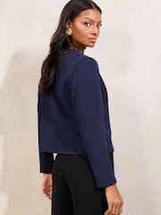 Lipsy Navy Cropped Collarless Blazer - Image 4 of 4