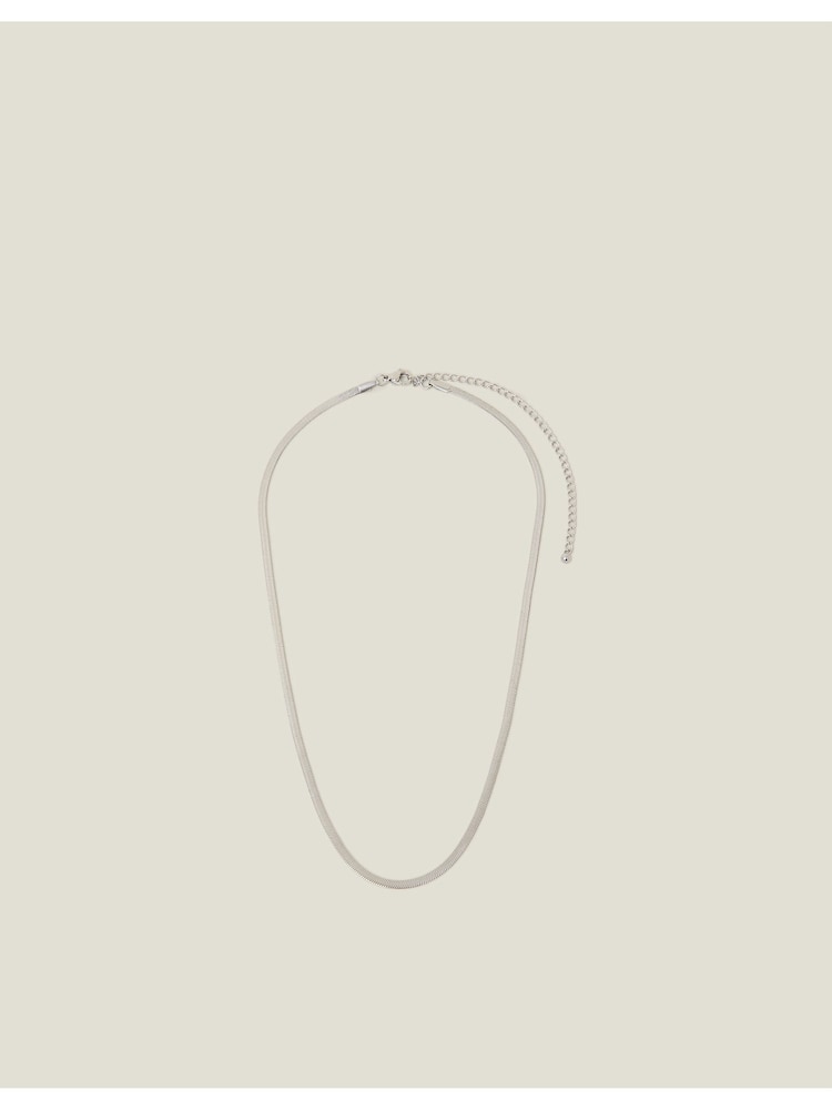 Accessorize Silver Tone Platinum-Coated Stainless Steel Omega Chain Necklace - Image 1 of 3