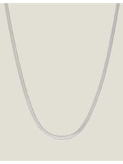 Accessorize Silver Tone Platinum-Coated Stainless Steel Omega Chain Necklace - Image 2 of 3