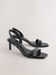 Black Forever Comfort® Square Toe Simple Slingback Sandals - Image 1 of 6