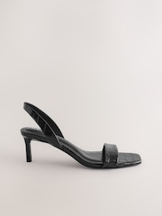 Black Forever Comfort® Square Toe Simple Slingback Sandals - Image 2 of 6