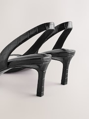 Black Forever Comfort® Square Toe Simple Slingback Sandals - Image 3 of 6