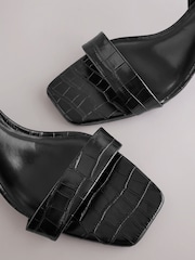 Black Forever Comfort® Square Toe Simple Slingback Sandals - Image 5 of 6