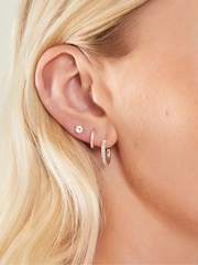 Accessorize Silver Tone Diamante Star Stud and Hoop Earrings 10 Pack - Image 2 of 2