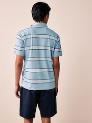 Blue Stripe/Ecru/Red Regular Fit Short Sleeve Jersey Polo Shirts 3 Pack - Image 5 of 12