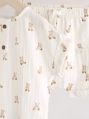 Neutral Bear Print Top and Shorts Baby Set (0mths-3yrs) - Image 10 of 12