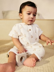 Neutral Bear Print Top and Shorts Baby Set (0mths-3yrs) - Image 3 of 12