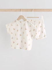 Neutral Bear Print Top and Shorts Baby Set (0mths-3yrs) - Image 5 of 12